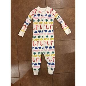 Hanna Andersson Christmas holiday zipper romper pjs 2T